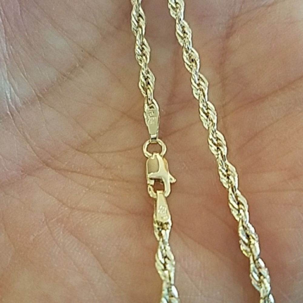New 14k Yellow Gold Rope Chain 20" 2.5mm